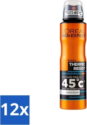 Obrázek produktu pro L'Oréal Men Expert Deo Spray – Deodorant – Thermic Resist – 150 ml – výhodné balení – 12 kusů