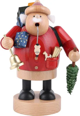 Zdjęcie produktu dla KWO - Palący mężczyzna Ojciec Boże Narodzenie, drewniana sztuka, 18 cm