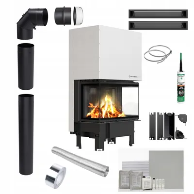 Produktbild von Kamineinsatz KRATKI REGNOR 8kW ∅200 Schwarz Montagezubehör
