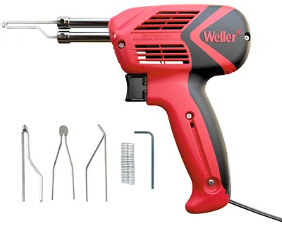 Produktbild von Weller WLG9400K23C 140W/100W Lötpistolen-Set, umfasst einen Aufbewahrungskoffer mit einem Sortiment hochwertiger Spitzen