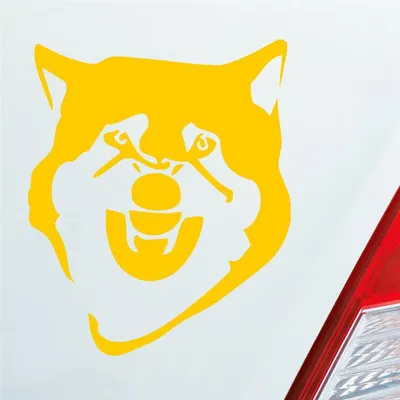Produktbild von Auto Aufkleber Böser Husky angry Dog Tier Hund 12x10 cm Gelb Sticker Heckscheibenaufkleber