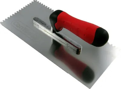 Produktbild von Profi Zahnkelle 4x4mm Zahnung Edelstahl 0,7mm Blatt Glättekelle 280x130mm 2-K Griff ConToo CT029