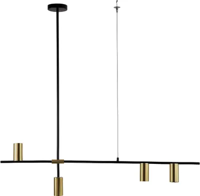 Immagine prodotto di Lampada a sospensione Arizona nero-oro 4xGU10x40W in metallo, dimensioni: 113,5x117x8 cm, IP20, Light Prestige