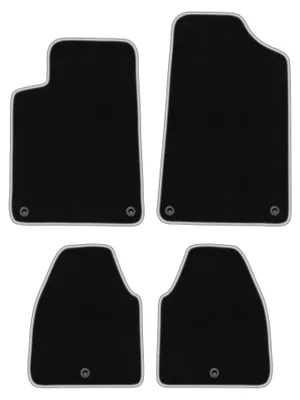 Image de Tapis de sol en moquette pour Peugeot 607 1999-2010 (berline) – jeu 4 pièces, noir/argent, sur mesure – Wielganizator CARLUX