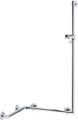 Produktbild von Keuco Plan / Plan Care Duschhandlauf 597 x 1265 x 880 mm mit Brausestange - Aluminium silber-eloxiert/verchromt - 34908174611
