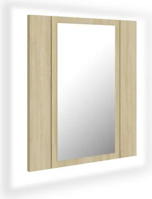 Obrázok produktu pre vidaXL LED kúpeľňová zrkadlová skrinka Sonoma Oak 40x12x45 cm Akryl