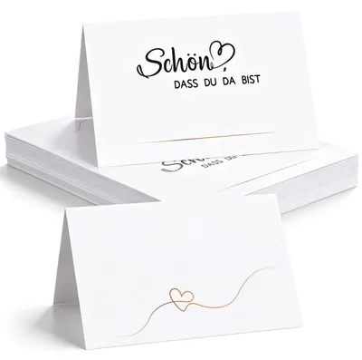 Tischkarten, 100 Stück, weiß, 11×8,5 cm, Kupferdruckpapier