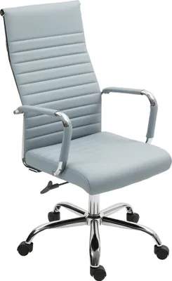 Produktbild von Bürostuhl, Drehstuhl mit Wippfunktion, höhenverstellbar, Kunstleder, bis 120 kg, Hellgrau