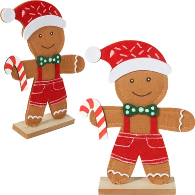 Produktbild von Weihnachtsfigur aus Filz, Lebkuchenmann, 20 cm