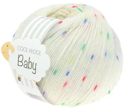 Produktbild von Lana Grossa - Cool Wool Baby Print Punto 0351 weiß blau grün gelb