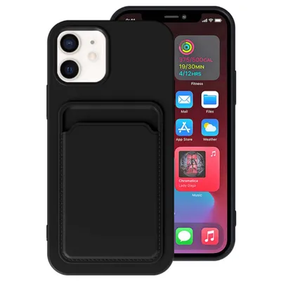 Obrázek produktu pro Silikonové pouzdro Smartphonica pro iPhone 11 s držákem na karty - černé