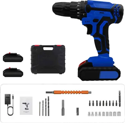 Produktbild von OKWISH Akkuschrauber, Akku Bohrschrauber Set, Schlagbohrmaschinen, Akku-Bohrer, 21V Professional Schnellladung,Akkuschrauber Set Akku Bohrschrauber