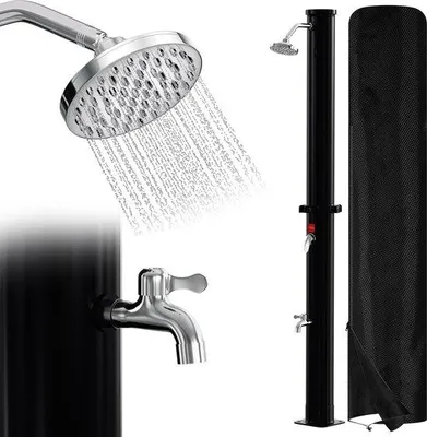 Produktbild von Famanu Außendusche Solar - 20 Liter, UV-beständig, mit Fußdusche