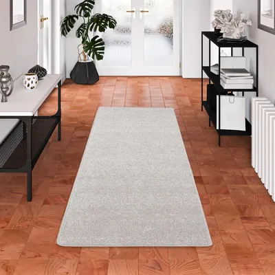 Zdjęcie produktu dla Dywan z wysokim włosiem, długi włos, wzór "cottage", kolor srebrnoszary, wymiary: 80x200 cm