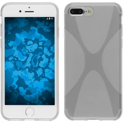 Produktbild von PhoneNatic Case kompatibel mit Apple iPhone 8 Plus - clear Silikon Hülle X-Style + 2 Schutzfolien
