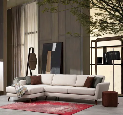 Obrázek produktu pro Hanah Home, Mayorka- ARE1151, Béžová, Rozkládací pohovka, Rám: Buková dřevotříska / dřevotříska