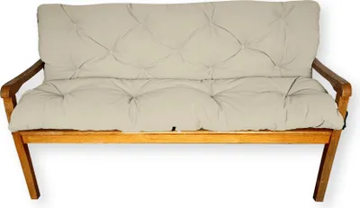Produktbild von 4L Textil Gartenbankauflage Hollywoodschaukel Auflage Bankauflage outdoor Sitzkissen Bank Gartenbank wetterfest (100x50x50 cm Beige) UV-beständig