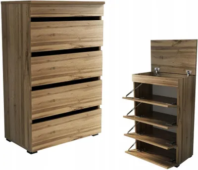 Zdjęcie produktu dla KOMODA Szafka na buty półka 60 dąb wotan 60cm mat