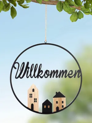 Produktbild von Gilde Metall Hänger "Willkommen" VE 4 51268