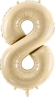 Image de Ballon en plastique chiffre 8, 72 cm, crème