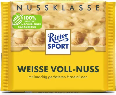 Obrázek produktu pro Ritter Sport White Celé lískové oříšky s celými lískovými oříšky a křupkami 100g