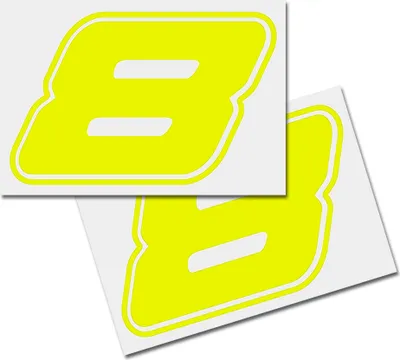 Produktbild von Startnummer Aufkleber 2er Set, Schrift Assen, # 8 gelb