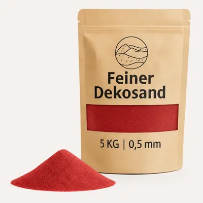 Productafbeelding van Deko-Sand, rot, 5 kg, geschikt voor vazen, glazen en als losse decoratie