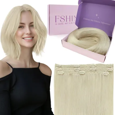 Immagine prodotto di Set di 3 extension per capelli da applicare con clip, realizzate in capelli naturali, lunghezza 30 cm