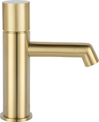 Produktbild von Ben Engraved Line Waschtischarmatur Gold - Wasserhahn Bad Mischbatterie für