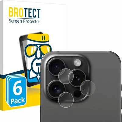 Produktbild von 6x BROTECT Schutzglas für Apple iPhone 15 Pro (NUR Kameraschutz) Schutzfolie Panzer Folie Glas Display Schutz klar