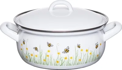 Image de Riess Casserole avec couvercle Ø18cm 1,5L Abeille Emaille