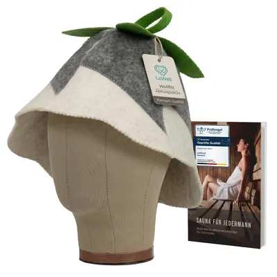 Produktbild von LoWell Saunahut aus Filz – Motiv Glöckchen Grün – für Damen und Herren