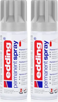 Produktbild von edding Permanent Spray lichgrau 200 ml Premium Acryllack, RAL 7035 (2er Pack)