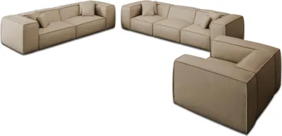 Produktbild von Kunstleder 4-3-1-Sitzer Sofa Set Arelia Beige
