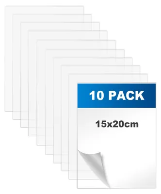 Immagine prodotto di Pannelli in acrilico trasparente, 15 x 20 cm, confezione da 10 pezzi, ideali per fotolampe