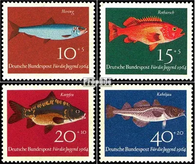 Produktbild von Briefmarken BRD (BR.Deutschland) 1964 Mi 412-415 (kompl.Ausgabe) postfrisch Jugend: Fische