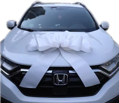 Produktbild von Riesige weiße Schleife (76 cm) mit 185 cm langen Bändern, zur Dekoration von Auto, Fahrrad, Hochzeit oder Geburtstag.