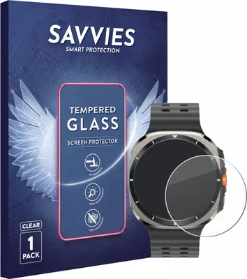 Produktbild von Savvies Schutzglas für Samsung Galaxy Watch Ultra / Ultra 2 (47 mm) Displayschutz 9H Glas klar transparent