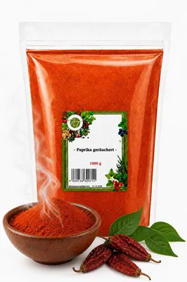Produktbild von K T 1000 g / 1 Kg Paprika Pulver mild geräuchert smoked Paprika Rauchpaprika süß fein gemahlen - 1A Qualität