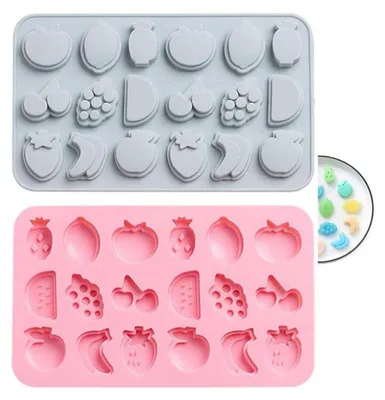 Produktbild von Silikon-Schokoladenformen, antihaftbeschichtet, Fruchtform, 2 Stück