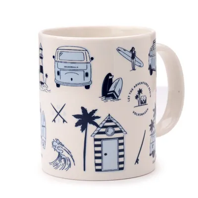 Zdjęcie produktu dla Porcelanowy kubek VW Volkswagen T1 Camper Bus The Waves are Calling