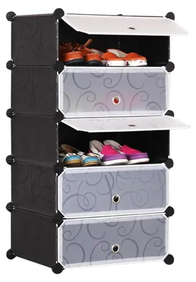 Produktbild von Modulares, platzsparendes Schuhregal mit 5 Ebenen und Nachbildung