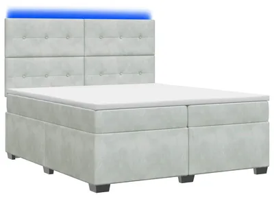 Obrázok produktu pre Skriňová posteľ s matracom svetlosivá 200 x 200 cm zamatová