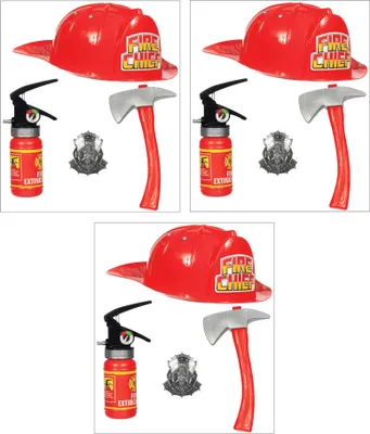 Produktbild von 3x Kinder Feuerwehrmann Spiele-Set (4-teilig)