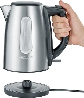 Produktbild von Severin WK 9553, 1 l, 2200 W, Schwarz, Kunststoff, Edelstahl, Wasserstandsanzeige, Überhitzungsschutz