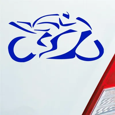 Produktbild von Auto Aufkleber Motorrad Mopped Biker Racing 12x6 cm Dunkelblau Sticker Heckscheibenaufkleber