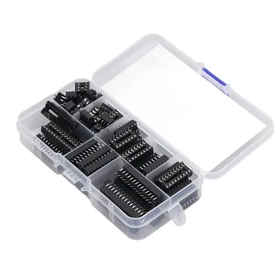 Imagen del producto de Zócalo para chip IC, kit de surtido de componentes IC, zócalo para chip IC de pines planos, zócalo para chip IC DIP, juego de zócalos para chip IC, componentes de circuitos