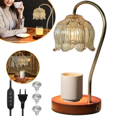 Produktbild von Dimmbare Kerzenwärmer Lampe mit Timer, Flammenloser Duftkerzenwärmer für Glas-Duftkerzen und Heimdekoration