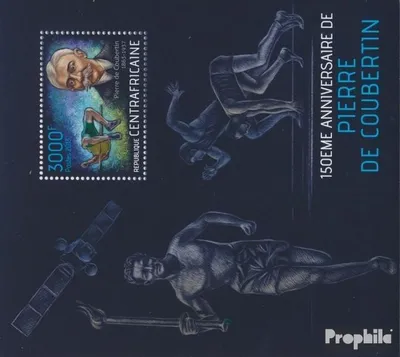 Produktbild von Briefmarken Zentralafrikanische Republik 2013 Mi Block 1080 (kompl. Ausgabe) postfrisch Pierre de Coubertin