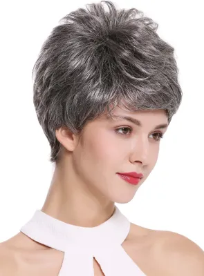 Produktbild von WIG ME UP Perücke kurz voluminös dunkelgrau meliert DW2461-44